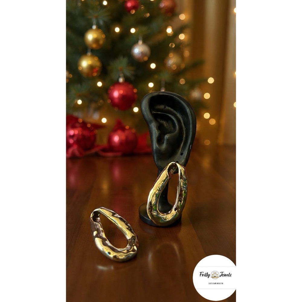 Gold and Black Earrings